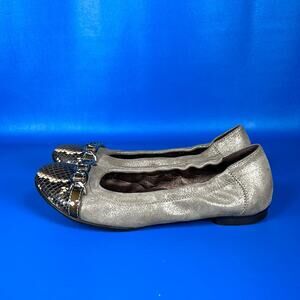 Attilio Giusti Leombruni AGL Link Ballet Flats - Gold/Reptile - 36